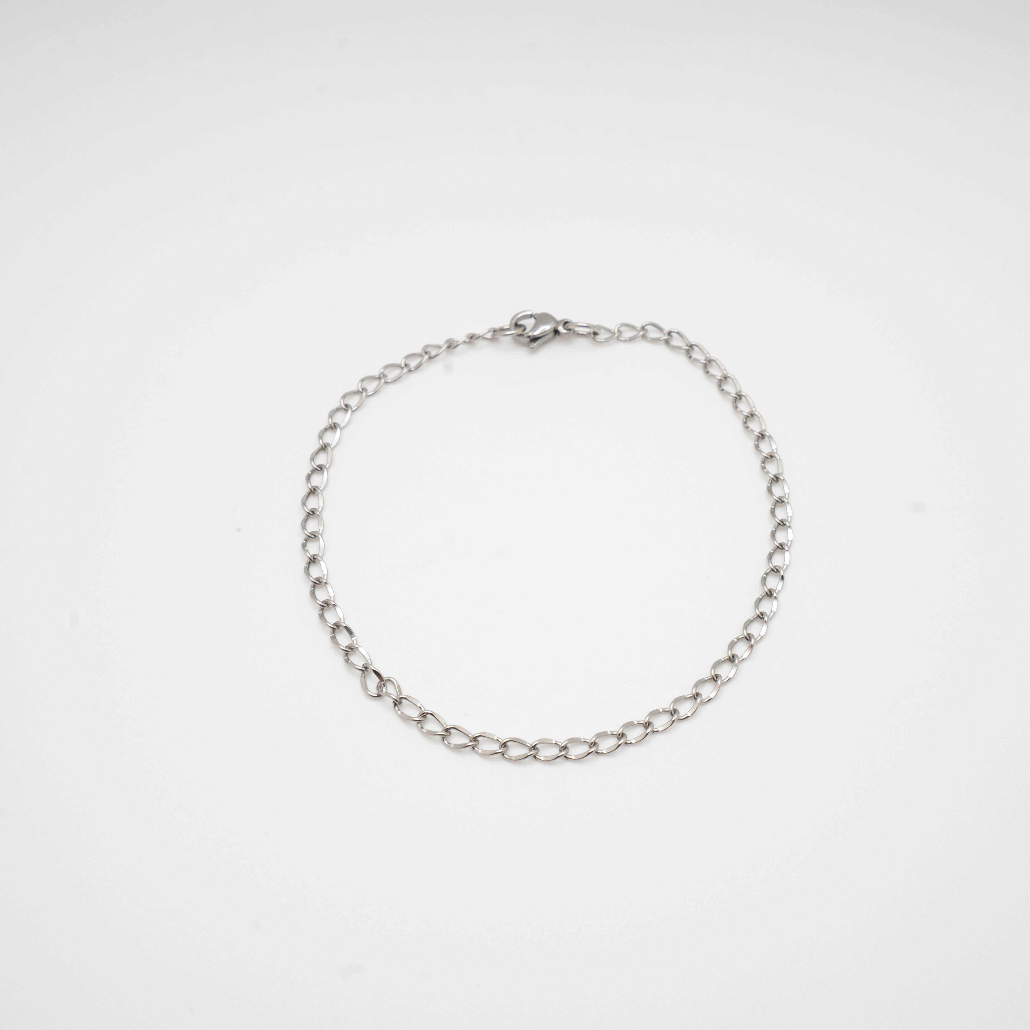 Silver Dainty Curb Chain Bracelet