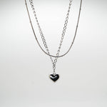 Load image into Gallery viewer, Silver Lining Double Chain Heart
