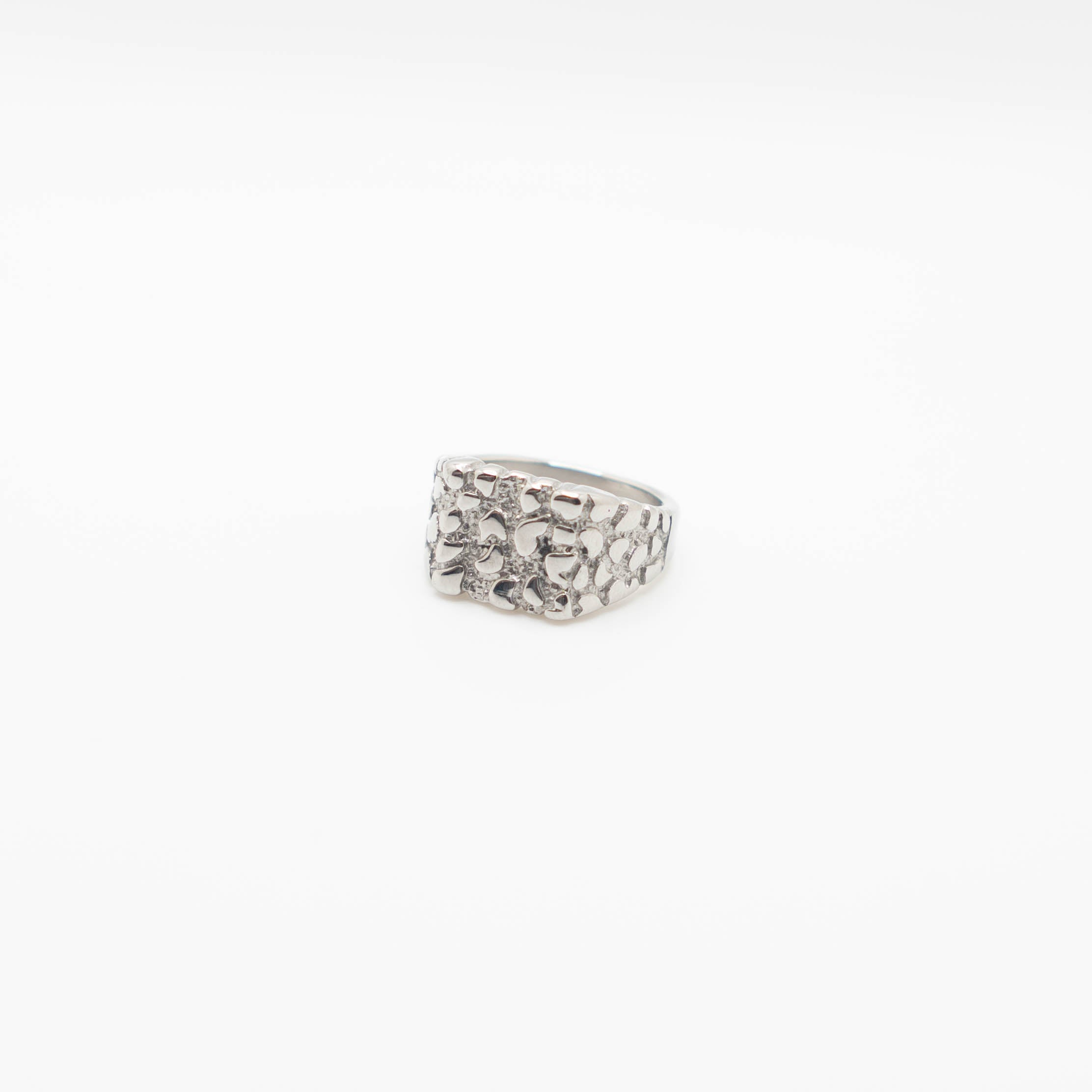 Silver Nugget Signet Ring