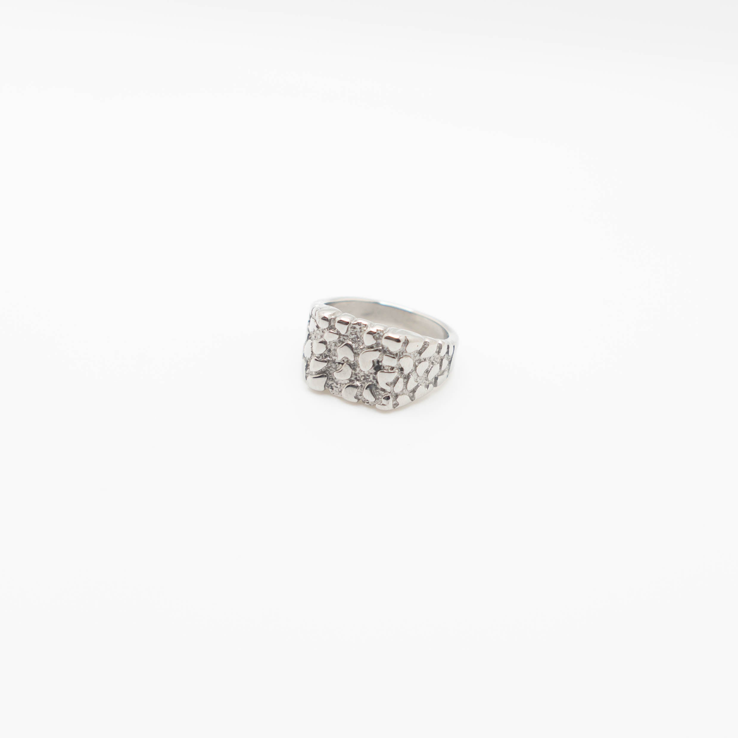 Silver Nugget Signet Ring