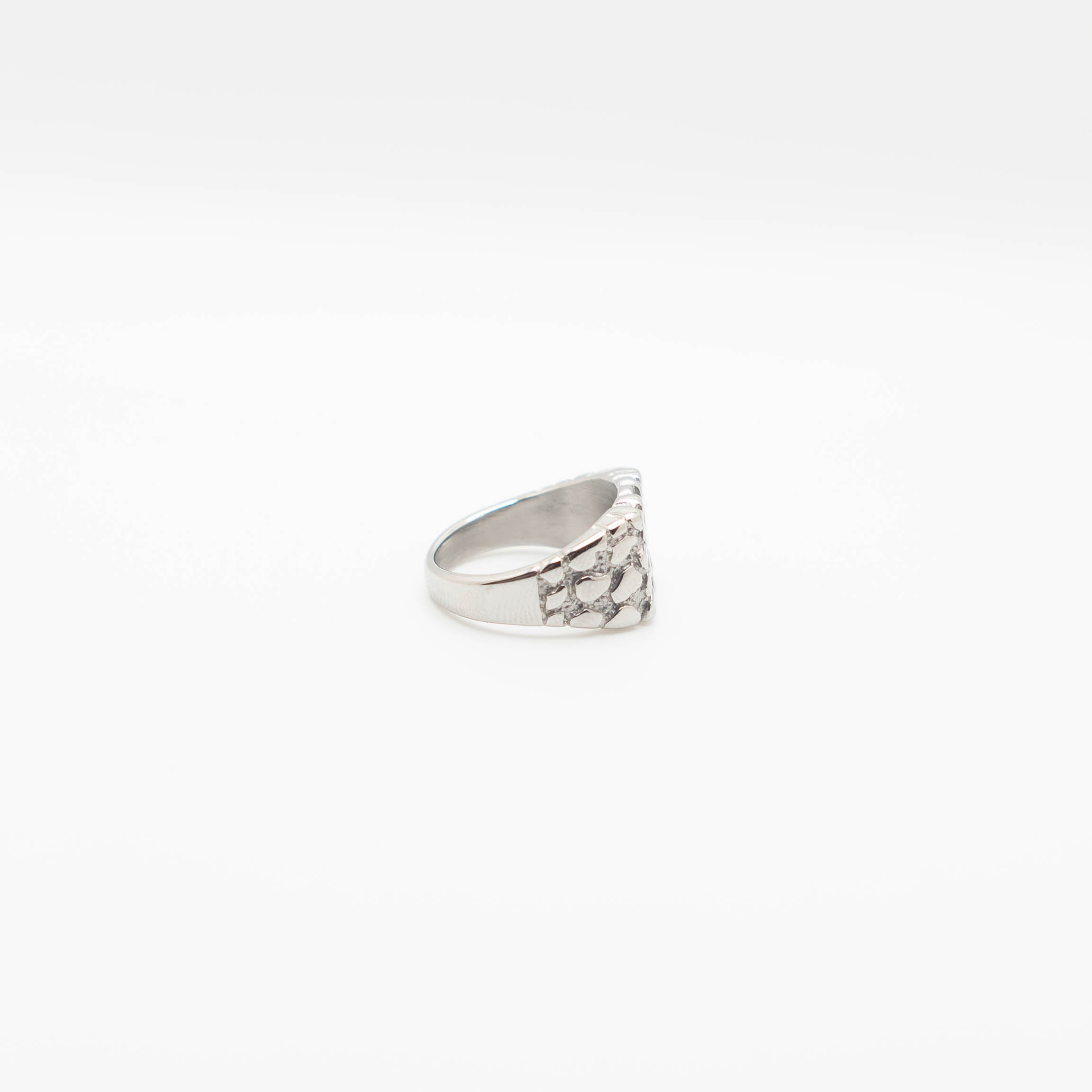 Silver Nugget Signet Ring