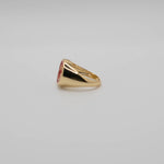 Load image into Gallery viewer, Red Enamel Gold Smiley Ring
