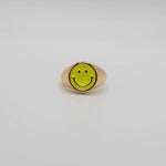 Load image into Gallery viewer, Yellow Enamel Gold Smiley Ring
