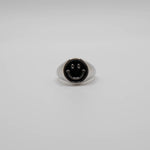Load image into Gallery viewer, Black Enamel Silver Smiley Ring
