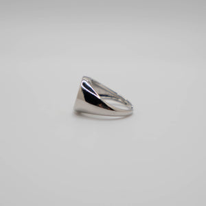 Blue Enamel Silver Smiley Ring