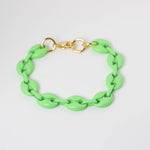 Load image into Gallery viewer, Green Enamel Anchor Chain Bracelet
