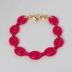 Load image into Gallery viewer, Pink Enamel Anchor Chain Bracelet
