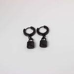Load image into Gallery viewer, Black Lock Earrings
