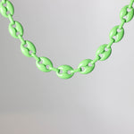 Load image into Gallery viewer, Green Enamel Anchor Chain Necklace
