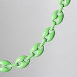 Load image into Gallery viewer, Green Enamel Anchor Chain Necklace
