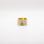 Load image into Gallery viewer, White Enamel Gold Evil Eye Stacks Ring Set
