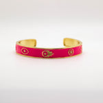 Load image into Gallery viewer, Pink Enamel Evil Eye Bengal Bracelet
