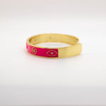 Load image into Gallery viewer, Pink Enamel Evil Eye Bengal Bracelet
