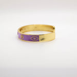 Load image into Gallery viewer, Purple Enamel Evil Eye Bengal Bracelet
