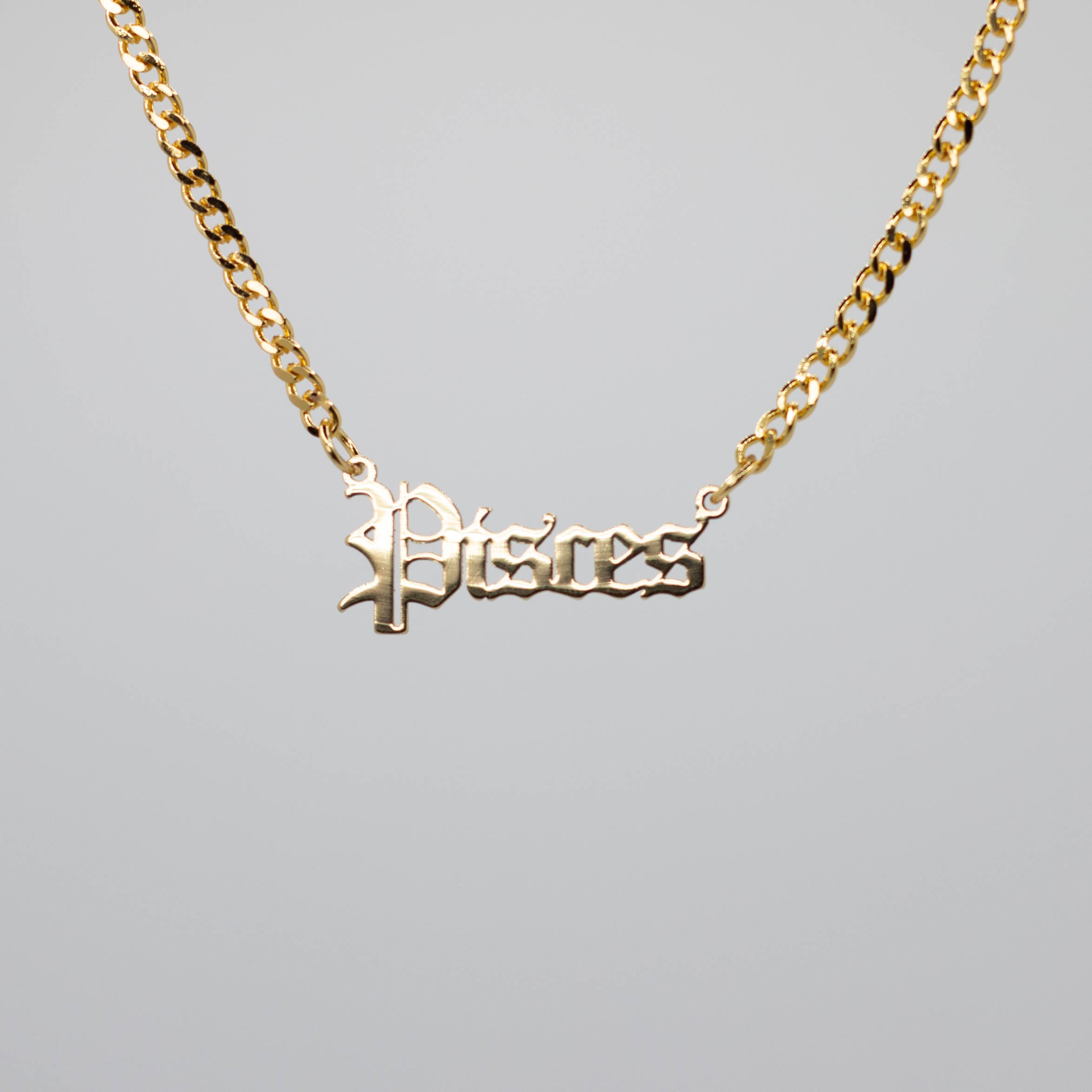 Gold Pisces Zodiac Necklace