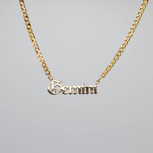 Gold Gemini Zodiac Necklace